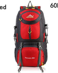 40L 50L 60L Outdoor Waterproof Bags Backpack Men Mountain Climbing Sports-Climbing Bags-ProfessionalSports Store-Red 60L-50 - 70L-Bargain Bait Box