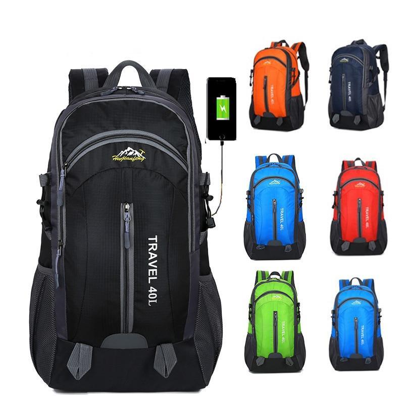 40L Waterproof Backpack Hiking Bag Men Rucksack Usb Charge Sports Bag-Backpacks-YZ House Store-Black-40L-Bargain Bait Box
