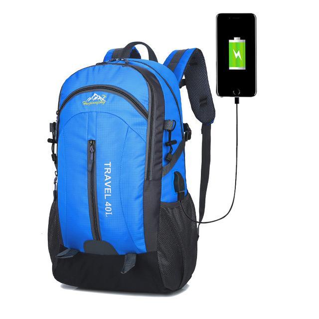 40L Waterproof Backpack Hiking Bag Men Rucksack Usb Charge Sports Bag-Backpacks-YZ House Store-Blue-40L-Bargain Bait Box