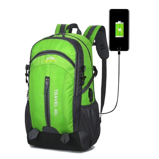 40L Waterproof Backpack Hiking Bag Men Rucksack Usb Charge Sports Bag-Backpacks-YZ House Store-Green-40L-Bargain Bait Box