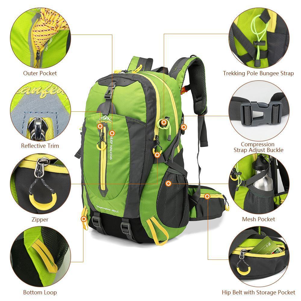 40L Waterproof Tactical Backpack Hiking Bag Cycling Climbing Backpack Laptop-JK Bags Store-Black Color-Bargain Bait Box