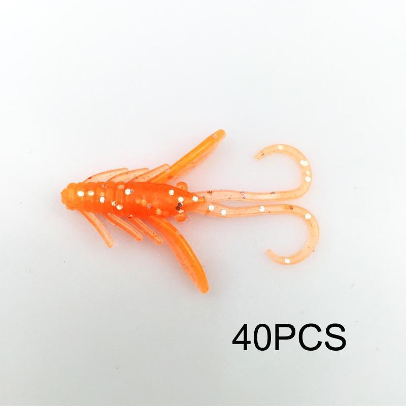 40Pcs/Lot Fishing Lure Soft 3.7Cm/0.8G Grub Artificial Trout
