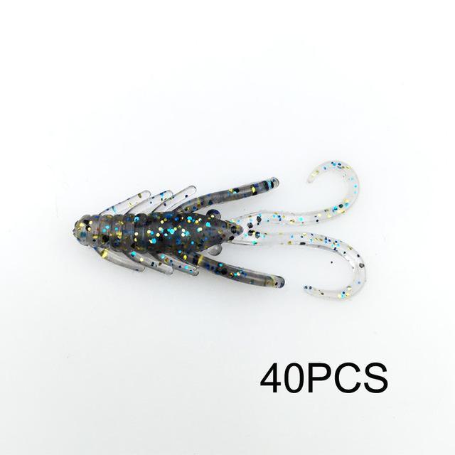 40Pcs/Lot Fishing Lure Soft 3.7Cm/0.8G Grub Artificial Trout Crankbait Panfish-Dreamer Zhou&#39;store-color C-Bargain Bait Box