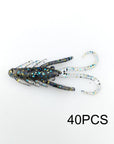 40Pcs/Lot Fishing Lure Soft 3.7Cm/0.8G Grub Artificial Trout Crankbait Panfish-Dreamer Zhou'store-color C-Bargain Bait Box