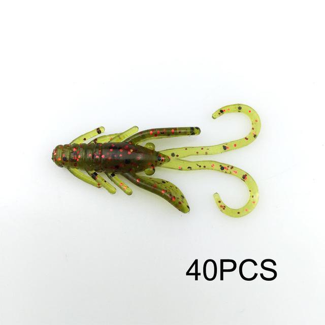 40Pcs/Lot Fishing Lure Soft 3.7Cm/0.8G Grub Artificial Trout Crankbait Panfish-Dreamer Zhou&#39;store-color D-Bargain Bait Box