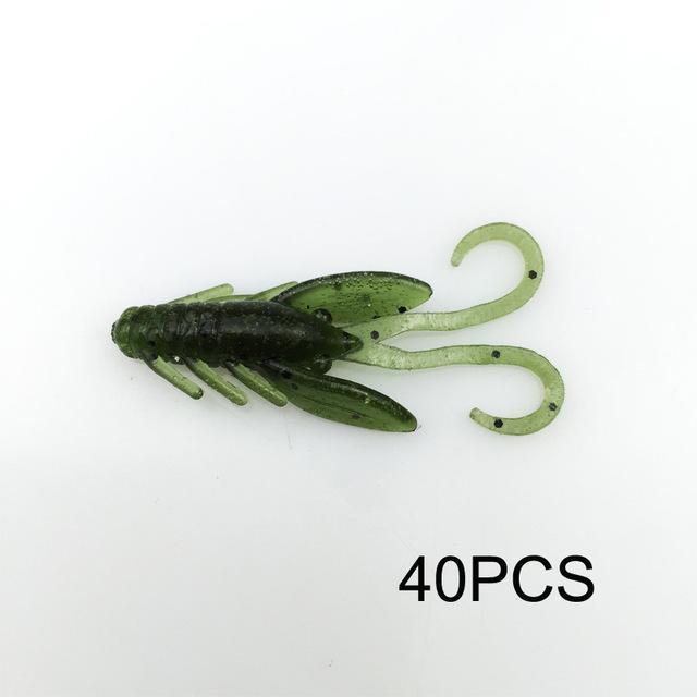 40Pcs/Lot Fishing Lure Soft 3.7Cm/0.8G Grub Artificial Trout Crankbait Panfish-Dreamer Zhou&#39;store-color E-Bargain Bait Box