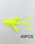40Pcs/Lot Fishing Lure Soft 3.7Cm/0.8G Grub Artificial Trout Crankbait Panfish-Dreamer Zhou'store-color F-Bargain Bait Box