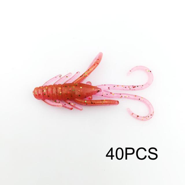 40Pcs/Lot Fishing Lure Soft 3.7Cm/0.8G Grub Artificial Trout Crankbait Panfish-Dreamer Zhou&#39;store-color J-Bargain Bait Box