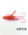 40Pcs/Lot Fishing Lure Soft 3.7Cm/0.8G Grub Artificial Trout Crankbait Panfish-Dreamer Zhou'store-color J-Bargain Bait Box