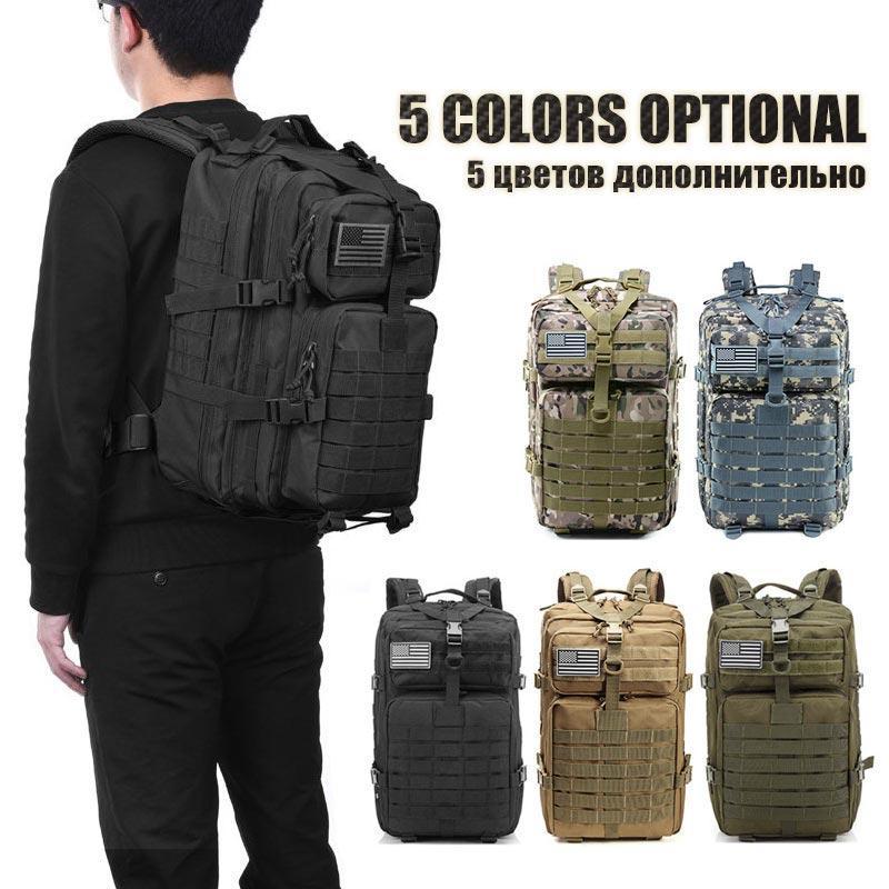 45L Large Capacity Man Army Tactical Backpacks Military Assault Bags-Climbing Bags-Shop5098025 Store-Black Color-50 - 70L-Bargain Bait Box