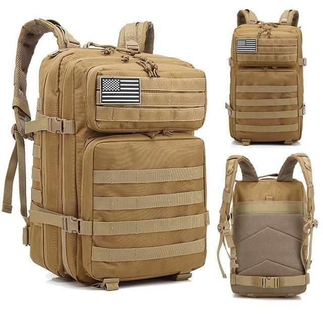 45L Man/Women Hiking Trekking Bag Military Tactical Backpack Army Waterproof-Climbing Bags-Outdoor Explorer Club Store-Khaki-China-Bargain Bait Box