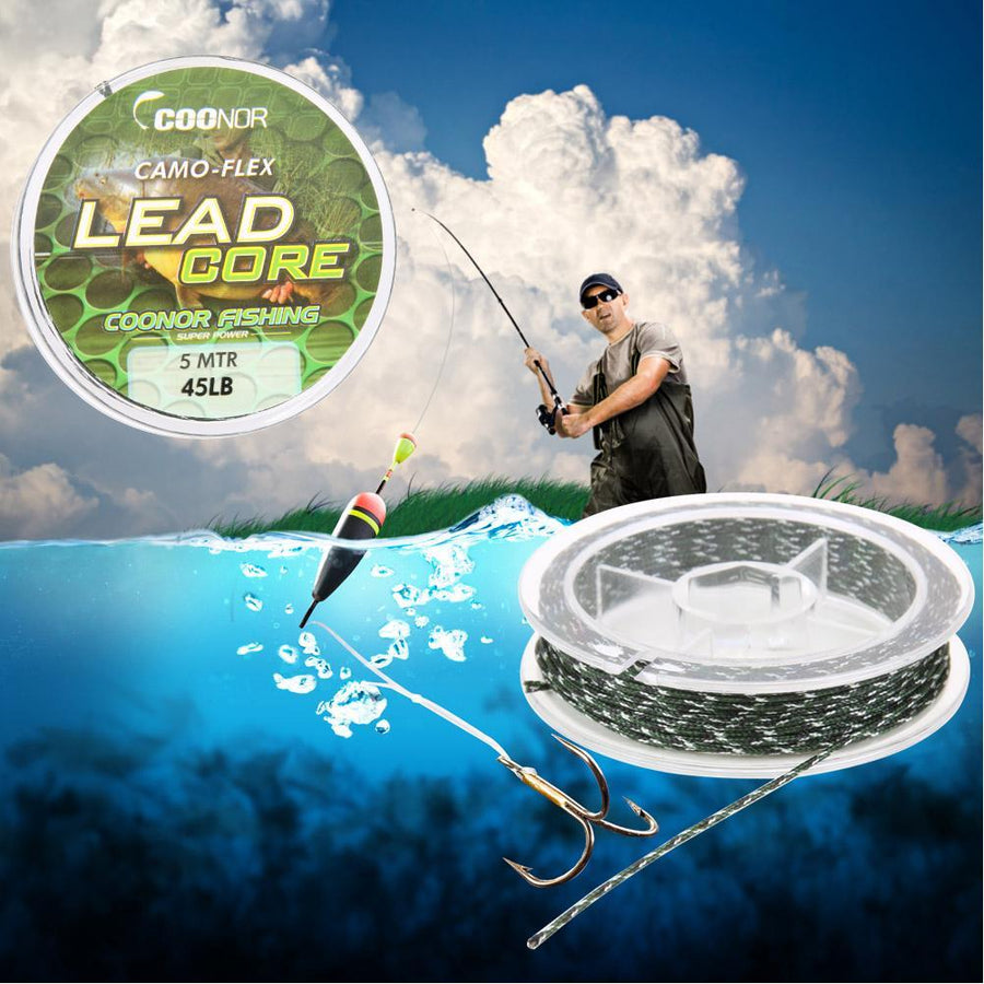 45Lb 5M Leadcore Braided Fishing Line Camouflage Hair Rigs Lead Core Carp-Dreamland 123-Bargain Bait Box