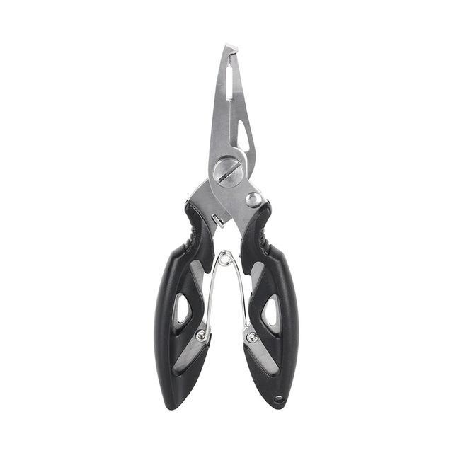 4.9&quot; Stainless Steel Fishing Pliers Scissors Line Cutter Remove Hook Tackle Tool-Fishing Pliers-Bargain Bait Box-Black-Bargain Bait Box
