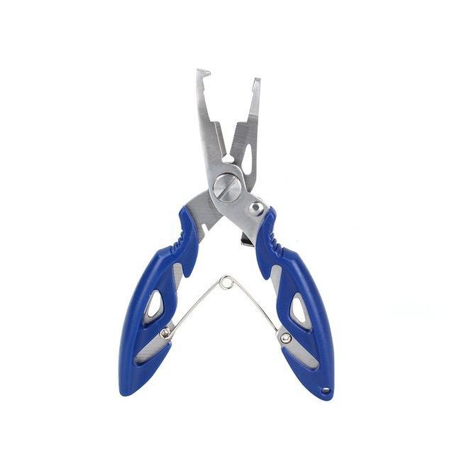4.9&quot; Stainless Steel Fishing Pliers Scissors Line Cutter Remove Hook Tackle Tool-Fishing Pliers-Bargain Bait Box-Blue-Bargain Bait Box
