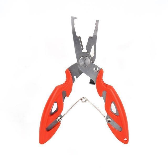 4.9&quot; Stainless Steel Fishing Pliers Scissors Line Cutter Remove Hook Tackle Tool-Fishing Pliers-Bargain Bait Box-Red-Bargain Bait Box