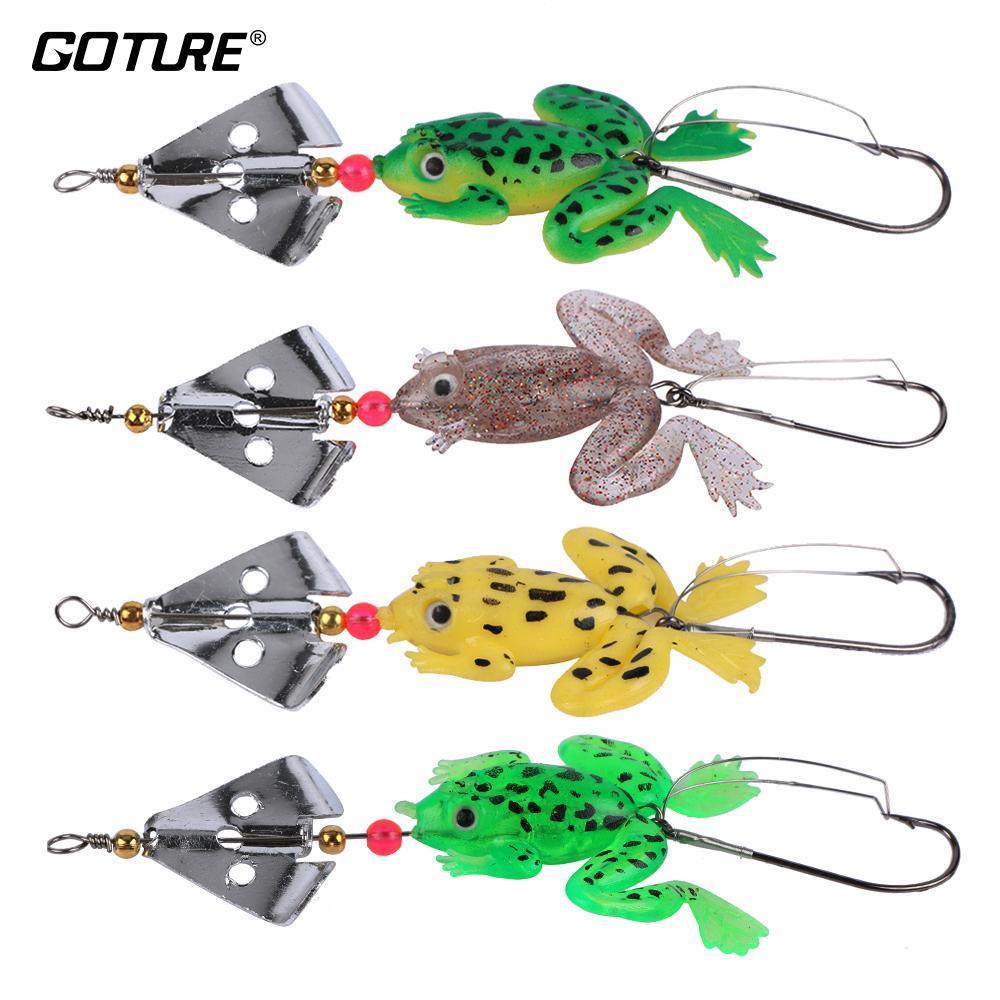 4Pcs Fishing Spinner Bait With Soft Frog 9Cm 6.2G Selicone Bait All Water-Frog Baits-Bargain Bait Box-Bargain Bait Box
