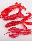 4Pcs Soft Sea Fishing Tackle Jig Swivel Rubber Kit Silicone Bait Protein Soft-Craws-Bargain Bait Box-red-Bargain Bait Box