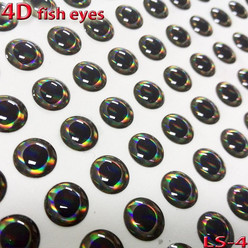 4D Fish Eyes Fly Fishing Lure Eye Realistic Holographic Fly Tying-Self-fishing from the music-3mm 4D 300pcs-Bargain Bait Box