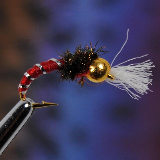 4Pcs Beadhead Nymph Chironomids Emergers Midge Fly Fishing Bait Trout Bluegill-Flies-Bargain Bait Box-gold head 4pcs-Bargain Bait Box