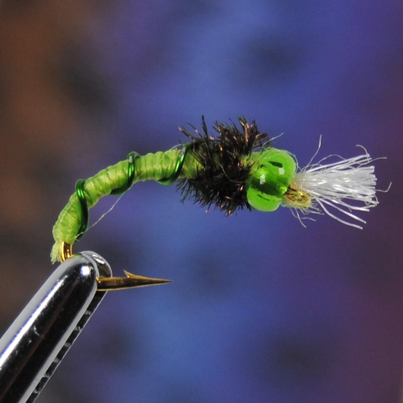 4Pcs Beadhead Nymph Chironomids Emergers Midge Fly Fishing Bait Trout Bluegill-Flies-Bargain Bait Box-green 4pcs-Bargain Bait Box