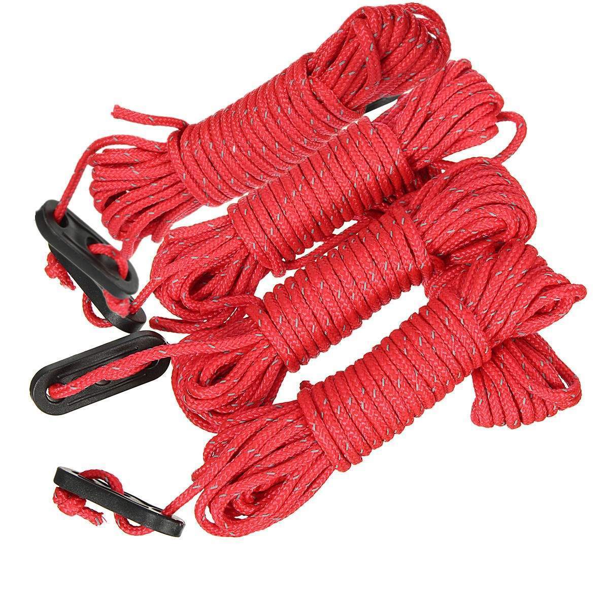 4Pcs*4M Multifunction Tent Rope Reflective At Night Outdoor Sports Camping-SGODDE Camping Store-Red-Bargain Bait Box