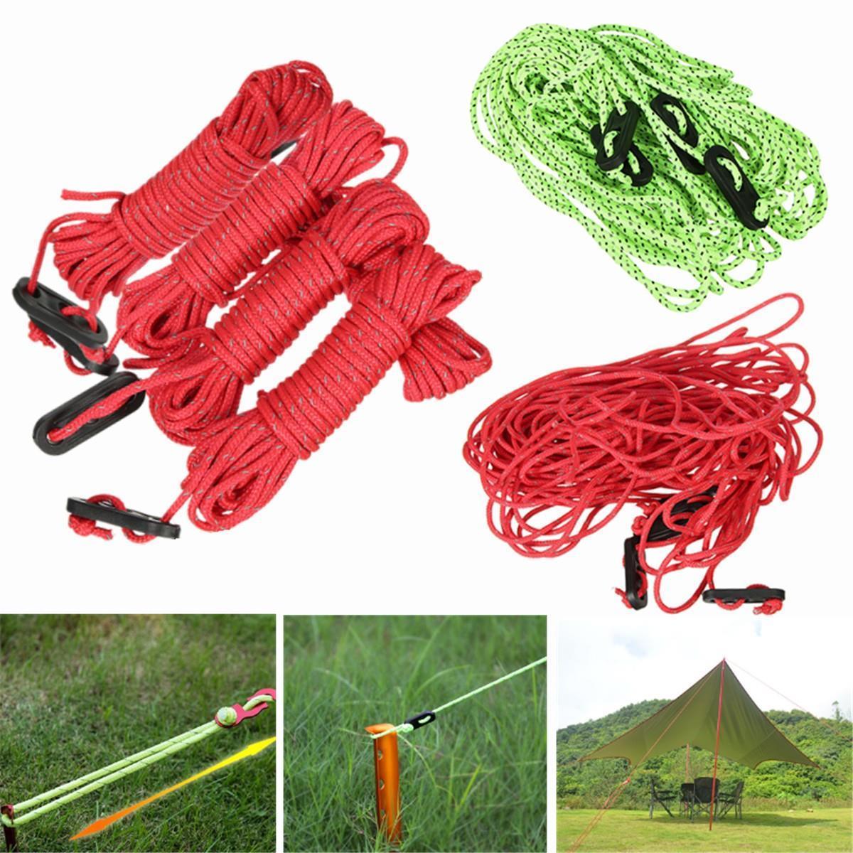 4Pcs*4M Multifunction Tent Rope Reflective At Night Outdoor Sports Camping-SGODDE Camping Store-Red-Bargain Bait Box