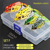 4Pcs/Box Ray Frog Soft Fishing Lures 6G 9G 13G Double Hooks Top Water Ray Frog-DONQL Store-2pcs 6g and 2pcs 13g-Bargain Bait Box