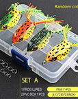 4Pcs/Box Soft Frog Fishing Lures Double Hooks 6G 9G 13G Top Water Ray Frog-DONQL Store-4 pcs 6g-Bargain Bait Box