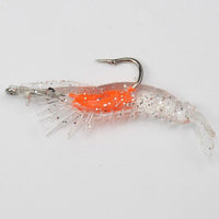 4Pcs/Lot Shrimp Soft Lure 6Cm/2.79G Fishing Artificial Bait With Glow Hook-Skmially Store-Clear-Bargain Bait Box