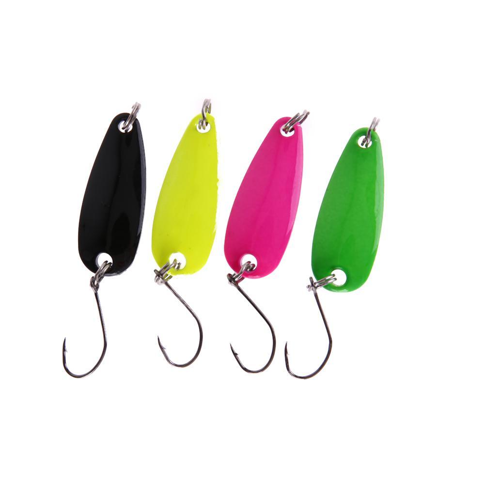 4Pcs/Set 30Mm Metal Spoon Fishing Lure Hard Bait Fishing Tackle 2.5G With 4-easygoing4-Bargain Bait Box