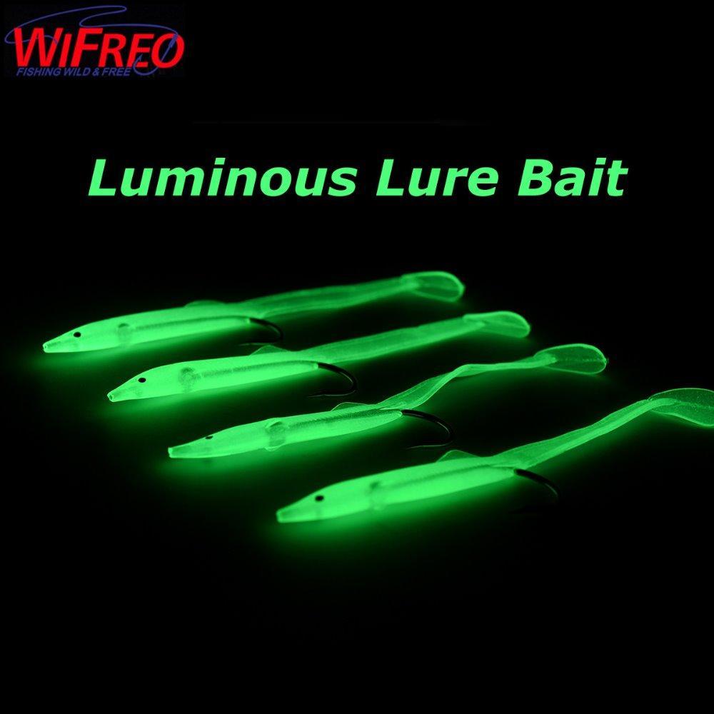 5-15Cm Luminous Shrimp Soft Bait With Hook Glow In Dark T Tail Jig Head Soft-Glow Baits-Bargain Bait Box-5cm 10pcs-Bargain Bait Box
