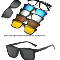 5 Lenes Magnet Sunglasses Clip Mirrored Clip On Sunglasses Clip On Glasses Men-Polarized Sunglasses-Bargain Bait Box-2202A-Bargain Bait Box
