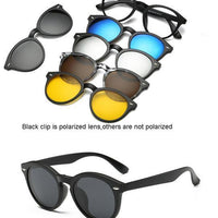 5 Lenes Magnet Sunglasses Clip Mirrored Clip On Sunglasses Clip On Glasses Men-Polarized Sunglasses-Bargain Bait Box-2205A-Bargain Bait Box