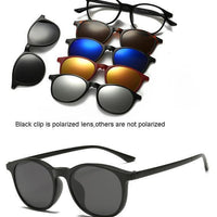 5 Lenes Magnet Sunglasses Clip Mirrored Clip On Sunglasses Clip On Glasses Men-Polarized Sunglasses-Bargain Bait Box-2245A-Bargain Bait Box