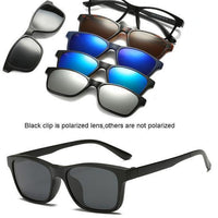 5 Lenes Magnet Sunglasses Clip Mirrored Clip On Sunglasses Clip On Glasses Men-Polarized Sunglasses-Bargain Bait Box-2246A-Bargain Bait Box