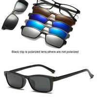 5 Lenes Magnet Sunglasses Clip Mirrored Clip On Sunglasses Clip On Glasses Men-Polarized Sunglasses-Bargain Bait Box-2250A-Bargain Bait Box