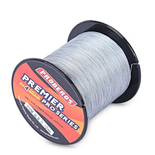 5 Colors 300M Pe Braided Fishing Line 4 Stands 6Lbs To 80Lb Super Strong Fishing-Shenzhen Outdoor Fishing Tools Store-Grey-0.4-Bargain Bait Box