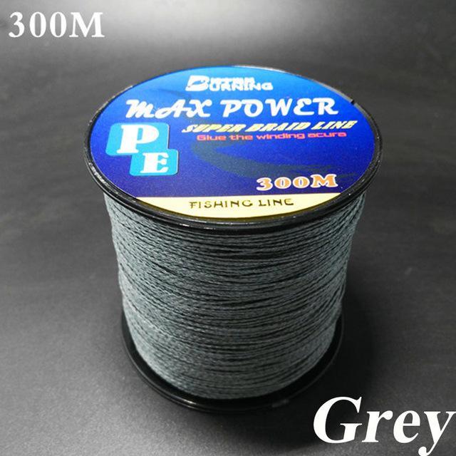 5 Colors Max Power Super Strong 300M 330Yards Pe Braided Fishing Line 4 Stands-ACEXPNM Angler &amp; Cyclist&#39;s Store-Grey-0.4-Bargain Bait Box