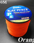 5 Colors Max Power Super Strong 300M 330Yards Pe Braided Fishing Line 4 Stands-ACEXPNM Angler & Cyclist's Store-Orange-0.4-Bargain Bait Box