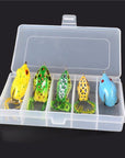 5 Kinds Style Soft Toad Frogs Bass Fishing Soft Plastic Hollow Fishing Hooks-Soft Bait Kits-Bargain Bait Box-Bargain Bait Box