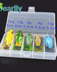 5 Kinds Style Soft Toad Frogs Bass Fishing Soft Plastic Hollow Fishing Hooks-Soft Bait Kits-Bargain Bait Box-Bargain Bait Box