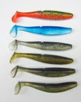 5 Pcs Japan Fishing Soft Bait For Bass Plastic Lure Swimbait Soft Shad T Shape-BassLegend Official Store-Yellow-Bargain Bait Box