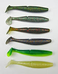 5 Pcs Japan Fishing Soft Bait For Bass Plastic Lure Swimbait Soft Shad T Shape-BassLegend Official Store-Yellow-Bargain Bait Box