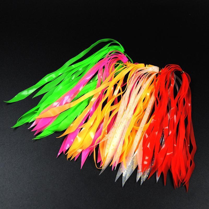 50 Pcs Luminous Silicone Streamer Red Orange Green Pink Silicone Skirts For-Skirts & Beards-Bargain Bait Box-Lumo Red 50pcs-Bargain Bait Box