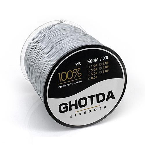 500M 8 Strands Fishing Line Multifilament Pe Line 8 Weaves Strong Braided Wire-HD Outdoor Equipment Store-Grey-1.0-Bargain Bait Box