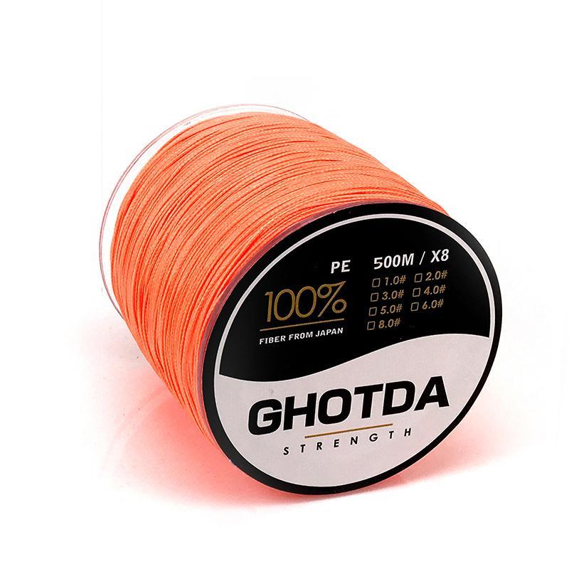 500M 8 Strands Fishing Line Multifilament Pe Line 8 Weaves Strong Braided Wire-HD Outdoor Equipment Store-Yellow-1.0-Bargain Bait Box