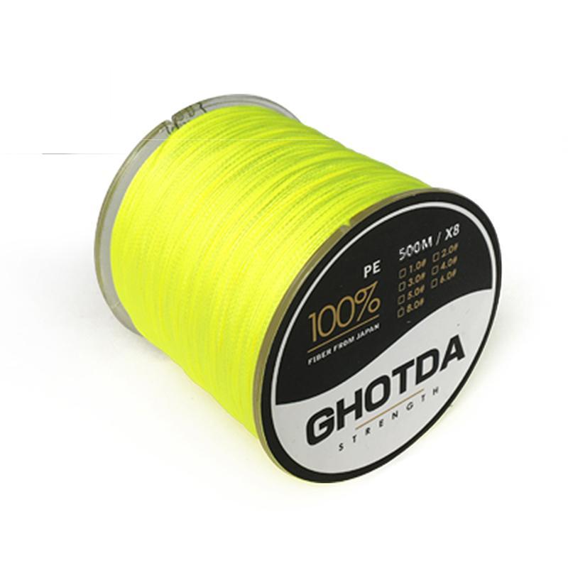 500M 8 Strands Fishing Line Multifilament Pe Line 8 Weaves Strong Braided Wire-HD Outdoor Equipment Store-Yellow-1.0-Bargain Bait Box