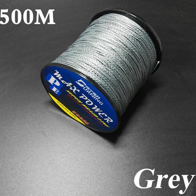 500M Germen Quality Max Power Series 4 Strands Super Strong Japan-ACEXPNM Angler & Cyclist's Store-Grey-0.4-Bargain Bait Box