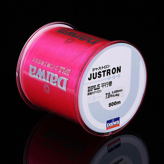 500M Super Strong Daiwa Justron Nylon Fishing Line 2Lb - 40Lb 7 Colors Japan-Z&amp;X Outdoors Store-Pink-0.4-Bargain Bait Box