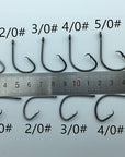 50Pc 7381 Fishing Hooks Black Color Octopus/Circle Sport Circle Fish Hook Jig-Circle Hooks-Bargain Bait Box-size 1-Bargain Bait Box